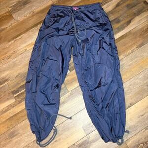 Blue edikted womens parachute pants|Baggy Nylon| trousers